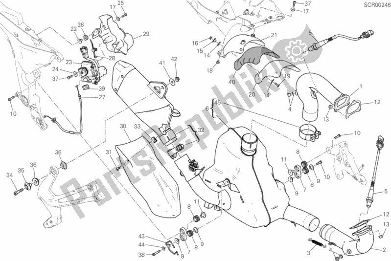 Tutte le parti per il Impianto Di Scarico del Ducati Multistrada 950 Brasil 2019